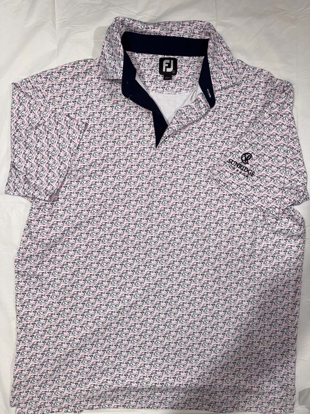 FootJoy Golf Course Doodle Print Polo Size L